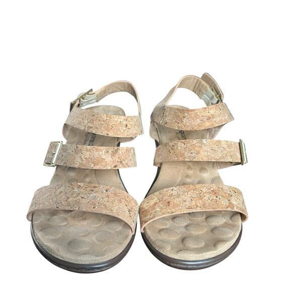 Walking Cradles Womens Cork Strappy Wedge Heel Sandals Size 7WW - Picture 2 of 9